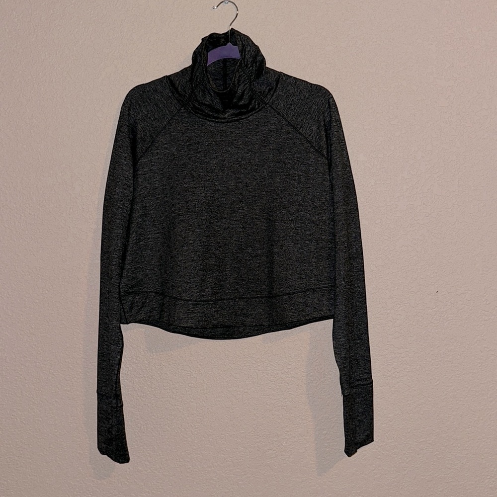 Prana Long Sleeve Crop Top Winter Layer - Heather gray size XL